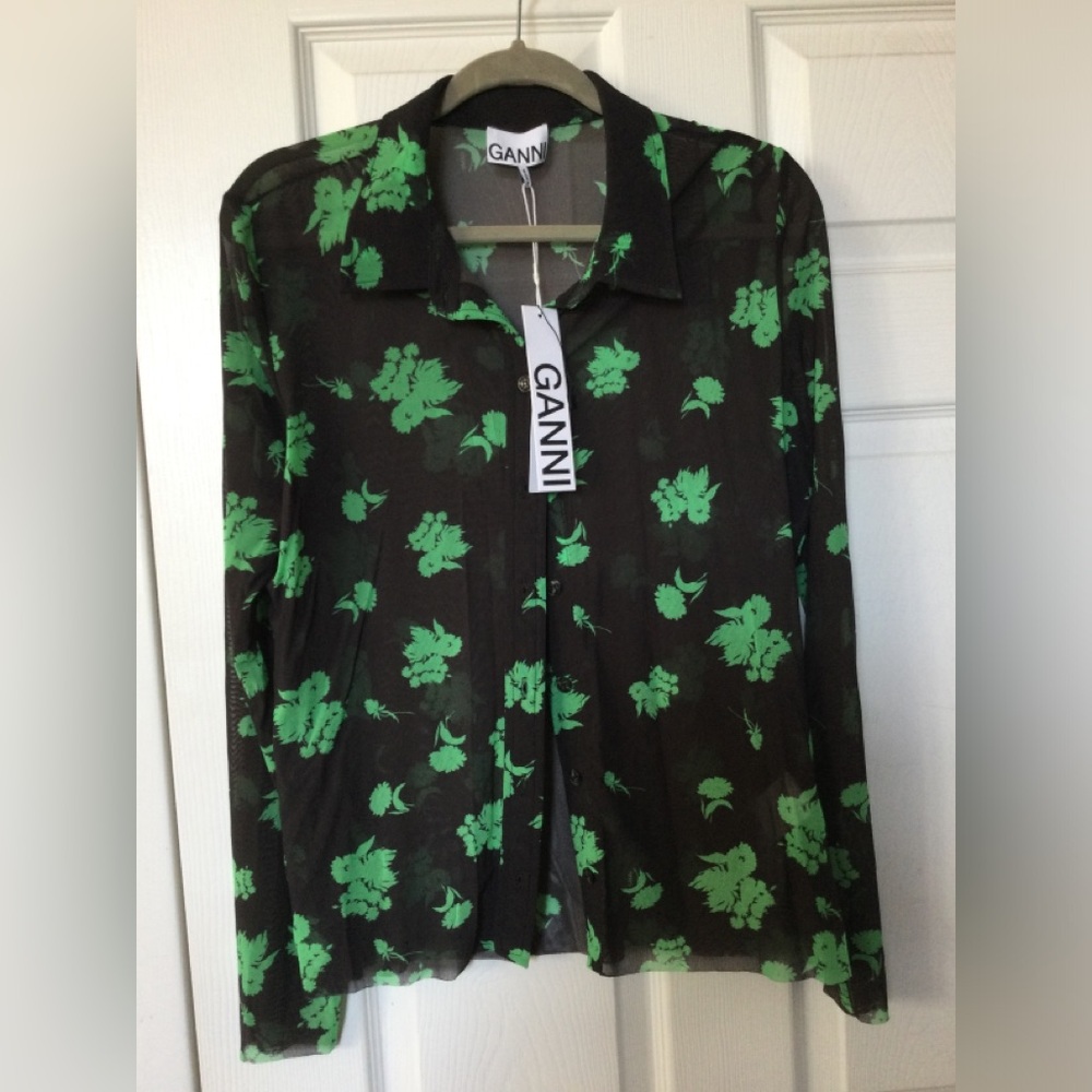 GANNI Black & Green Print NWT
